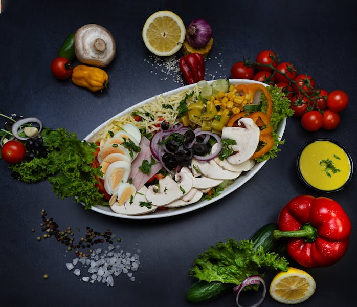 Fresh garden salad with house ranch dressing